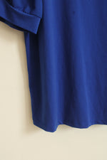 Cable & Gauge Cobalt Blue Puff Sleeve and Neck Tie Blouse | M