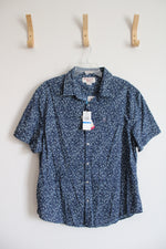 NEW Penguin Navy Floral Button Down Shirt | XL