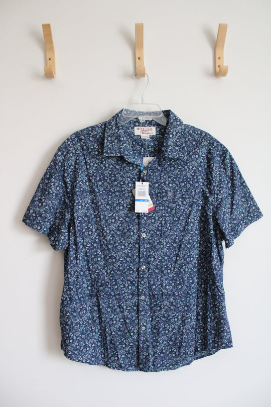 NEW Penguin Navy Floral Button Down Shirt | XL