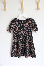 Old Navy Black & Pink Floral Paisley Print Dress | Youth S (6/7)