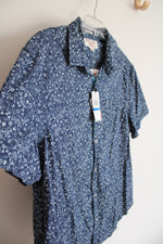 NEW Penguin Navy Floral Button Down Shirt | XL