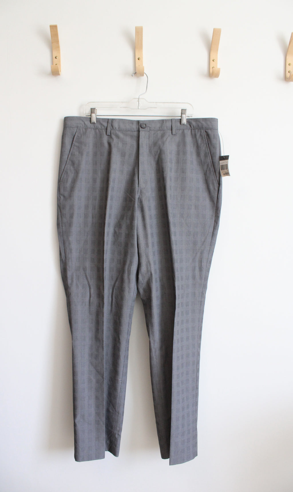 NEW Sean John Original Fit Gray Plaid Dress Pants | 38X34