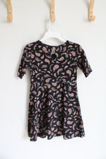 Old Navy Black & Pink Floral Paisley Print Dress | Youth S (6/7)