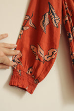 Sonoma Burnt Orange 3Q Sleeve Printed Top | S