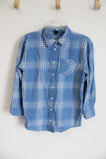 Art Class Blue Plaid Button Down Shirt | XL (14)