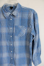 Art Class Blue Plaid Button Down Shirt | XL (14)