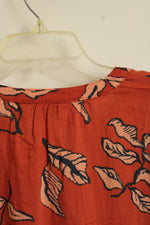 Sonoma Burnt Orange 3Q Sleeve Printed Top | S