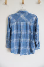 Art Class Blue Plaid Button Down Shirt | XL (14)