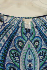Talbots Blue Sheer Scarf Top | S-M