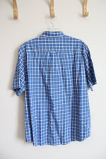Chaps Easy Care Blue Yellow & White Plaid Button Down Shirt | XL