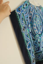 Talbots Blue Sheer Scarf Top | S-M