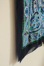Talbots Blue Sheer Scarf Top | S-M