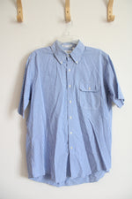 Ports International Blue & White Plaid Button Down Shirt | L