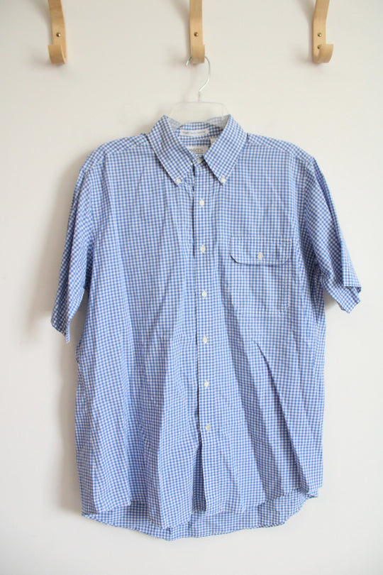 Ports International Blue & White Plaid Button Down Shirt | L