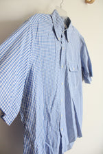 Ports International Blue & White Plaid Button Down Shirt | L