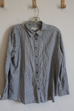 Ann Taylor Loft Gray Spotted Button Down Shirt | XL