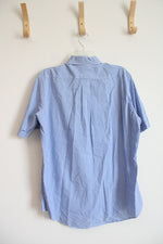 Ports International Blue & White Plaid Button Down Shirt | L