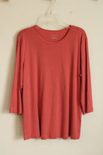 Christopher & Bank Burnt Orange 3Q Sleeve Cotton Shirt | L