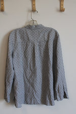 Ann Taylor Loft Gray Spotted Button Down Shirt | XL