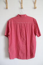 Chaps Easy Care Red & White Plaid Button Down Shirt | XL