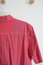 Chaps Easy Care Red & White Plaid Button Down Shirt | XL