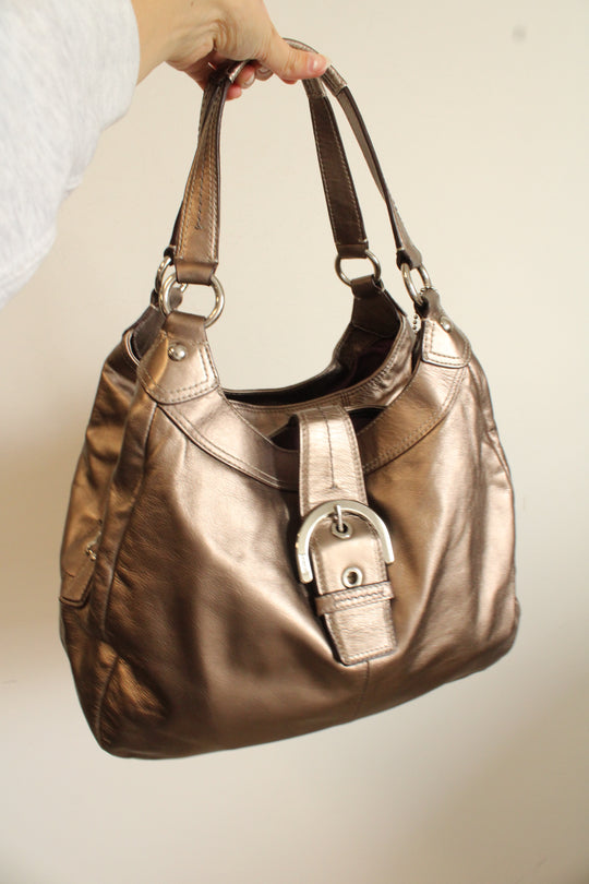 Coach Soho Metallic Bronze Leather Hobo Bag