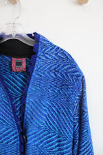 Patricia Palson Exquisite Rich Art To Wear Blue Handwoven Jacket | L