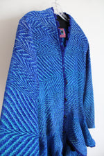 Patricia Palson Exquisite Rich Art To Wear Blue Handwoven Jacket | L