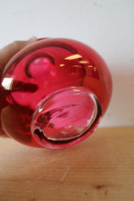 Vintage Ruby Red Etched Apothecary Glass Jar