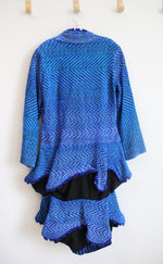 Patricia Palson Exquisite Rich Art To Wear Blue Handwoven Jacket | L
