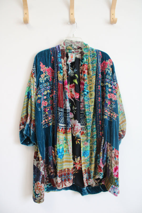 Johnny Was Silk Blend Velvet Floral Kimono | M