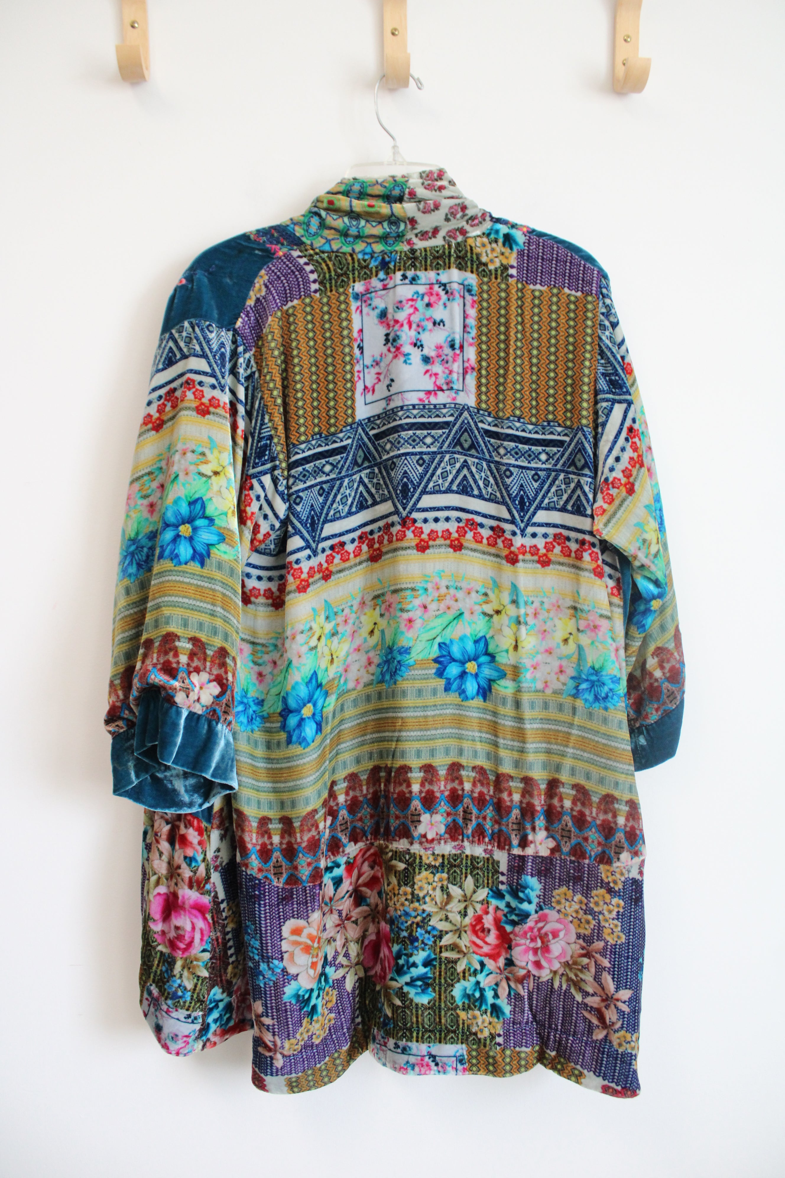 Johnny Was Silk Blend Velvet Floral Kimono | M