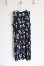 Style & Co. Navy & Green Floral Knit Dress | M