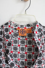 Tory Burch Gray Red Sequined Cotton Top | 4