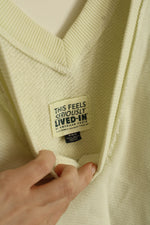 American Eagle Pastel Green Oversized V-Neck Sweatshirt | M