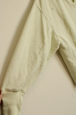 American Eagle Pastel Green Oversized V-Neck Sweatshirt | M