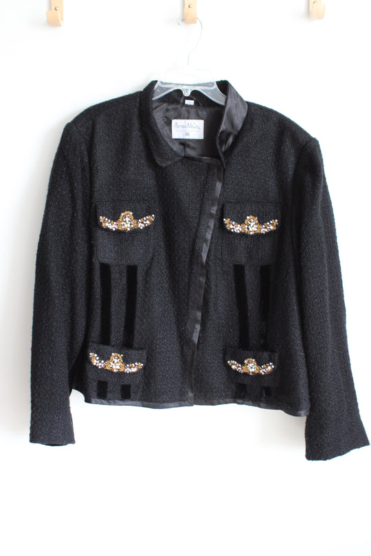 Pamela McCoy Black Beaded Jacket | 3X