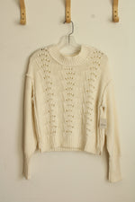 NEW Free People Cream Color Soft Knit Sweater | S