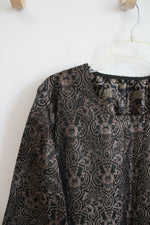 Black & Brown Long Sleeved Tunic | L