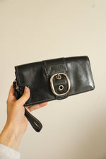Coach Bleeker Black Buckle Large Wallet Purse Wristlet