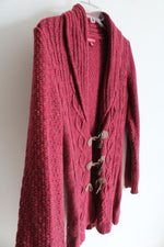Merona Red Cable Knit Shawl Collar Cardigan | S