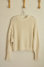 NEW Free People Cream Color Soft Knit Sweater | S