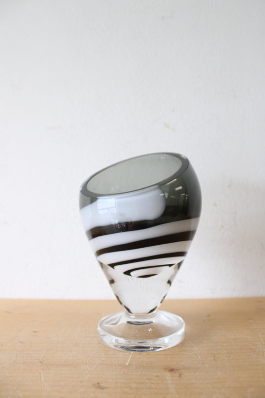 Black & White Swirl Pedestal Dish