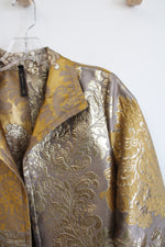 NEW IC By Connie K Collection Brown & Gold Metallic Jacket | L