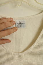 Color Me Cotton White Net Detail Asymmetrical Top | M