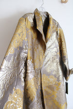 NEW IC By Connie K Collection Brown & Gold Metallic Jacket | L