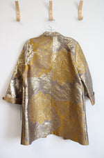 NEW IC By Connie K Collection Brown & Gold Metallic Jacket | L