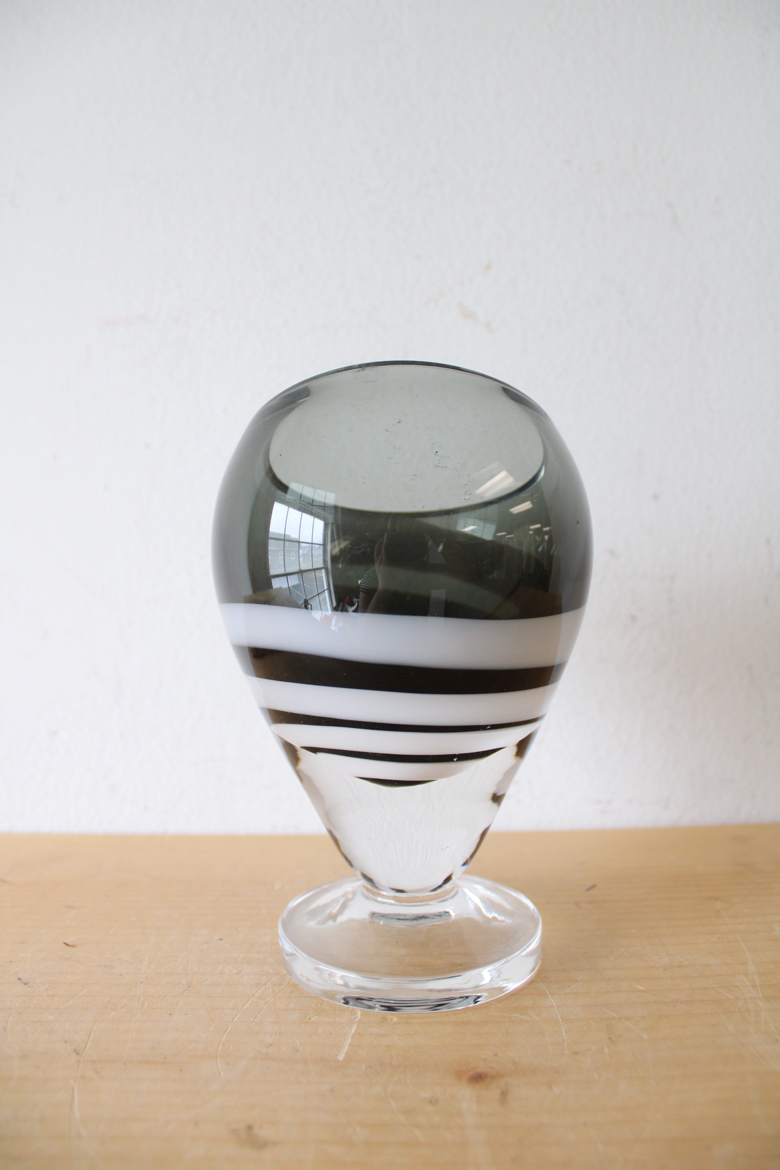 Black & White Swirl Pedestal Dish