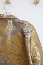 NEW IC By Connie K Collection Brown & Gold Metallic Jacket | L