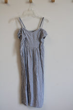 Old Navy Blue And White Striped Cotton Dress | XS